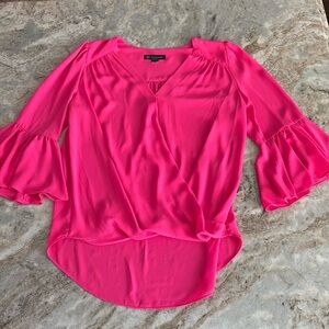 Women’s hot pink cross front blouse
